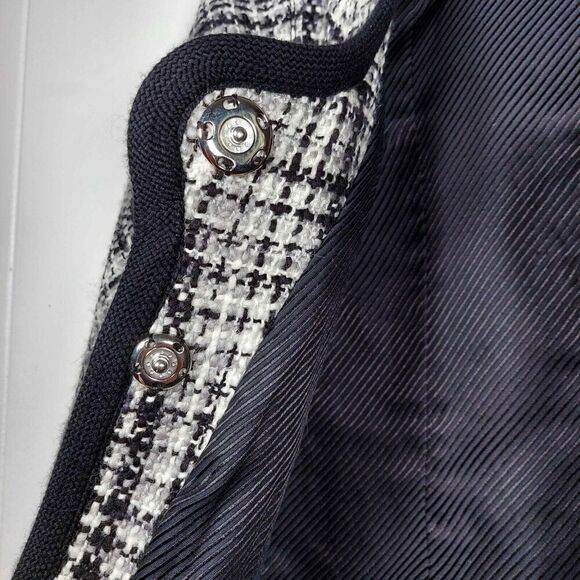 Marc Jacobs Womens Wool Cotton Tweed Jacket Mother of Pearl Snaps Pockets Size 0 - Picture 5 of 8